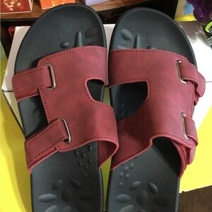 Red Double Strap Sandals NWT